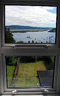 View from an upper window in The Rowans Sef Catering Tobermory